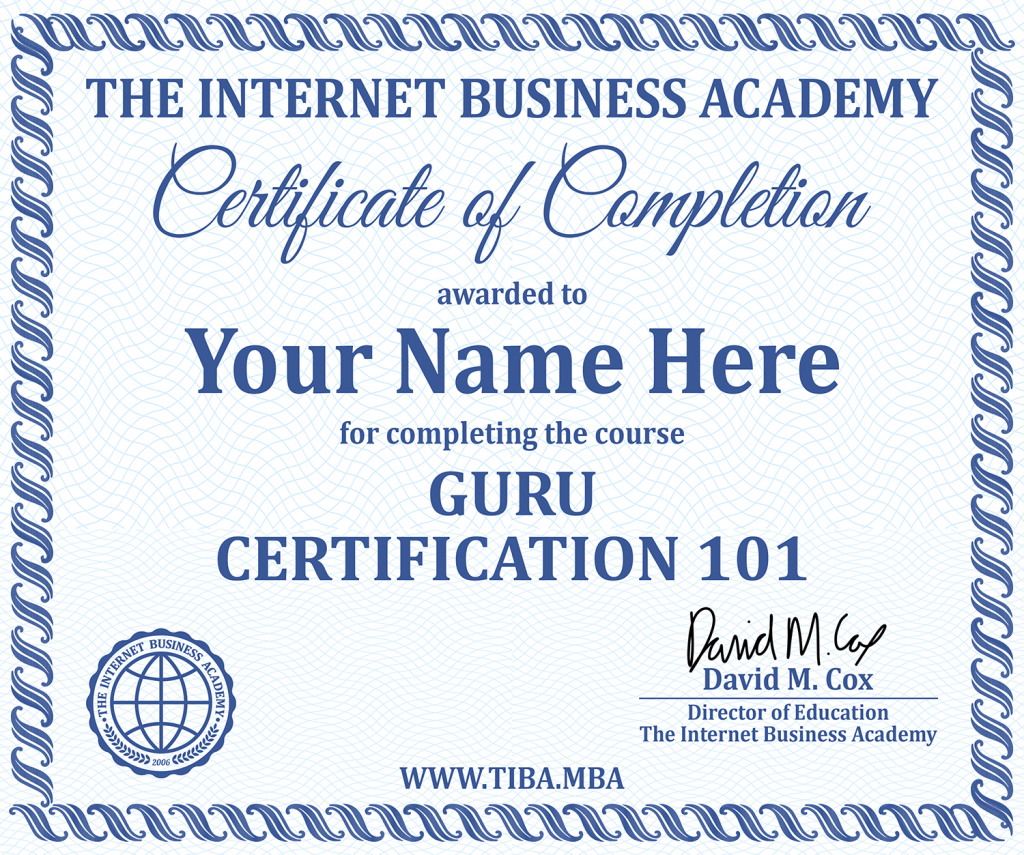 TIBA Guru Certification 101 The Business Academy